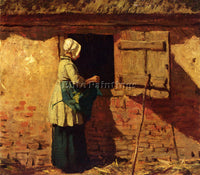 ANTON MAUVE A PEASANT WOMAN BY A BARN ARTIST PAINTING REPRODUCTION HANDMADE OIL
