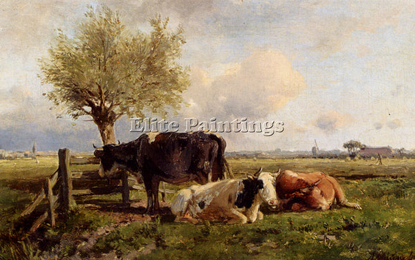 ANTON MAUVE RESTING COWS ARTIST PAINTING REPRODUCTION HANDMADE CANVAS REPRO WALL