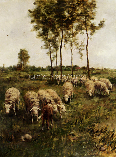ANTON MAUVE WATCHING THE FLOCK ARTIST PAINTING REPRODUCTION HANDMADE OIL CANVAS