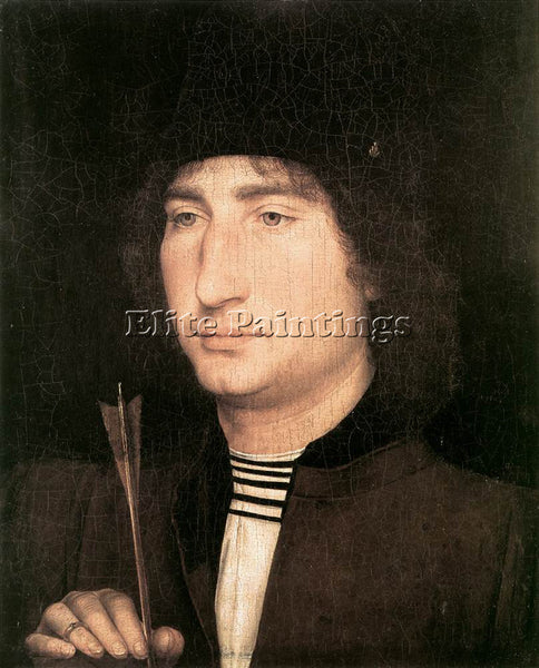 HANS MEMLING PORTRAIT OF A MAN WITH AN ARROW 1478 80 ARTIST PAINTING HANDMADE