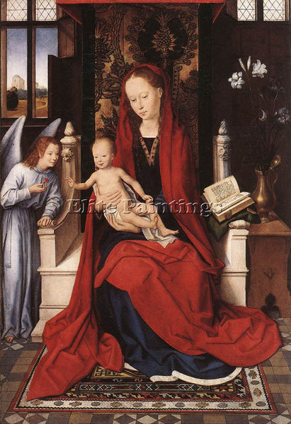HANS MEMLING VIRGIN ENTHRONED WITH CHILD AND ANGEL C1480 ARTIST PAINTING CANVAS