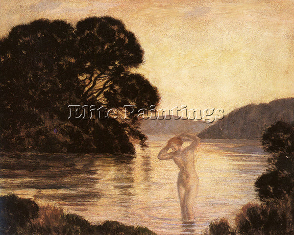 FRENCH MENARD EMILE RENE BAIGNEUSE ARTIST PAINTING REPRODUCTION HANDMADE OIL ART