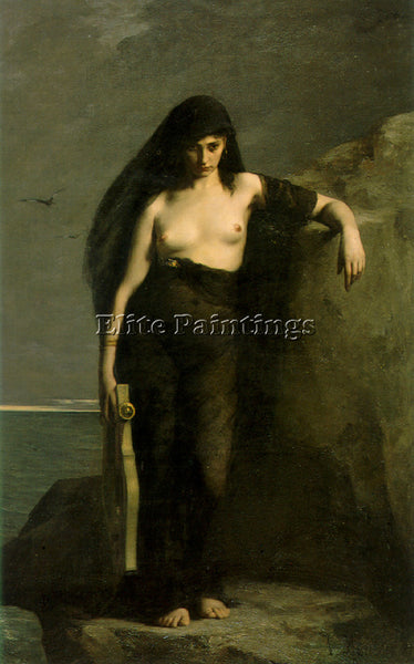 FRENCH MENGIN CHARLES AUGUST SAPPHO ARTIST PAINTING REPRODUCTION HANDMADE OIL