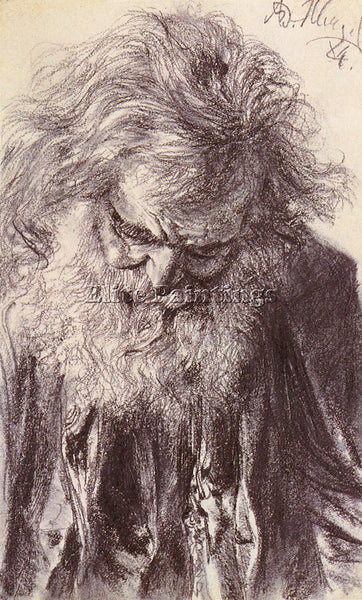 ADOLPH VON MENZEL  FRIEDRICH ERDMANN PORTRAIT OF AN OLD MAN ARTIST PAINTING OIL