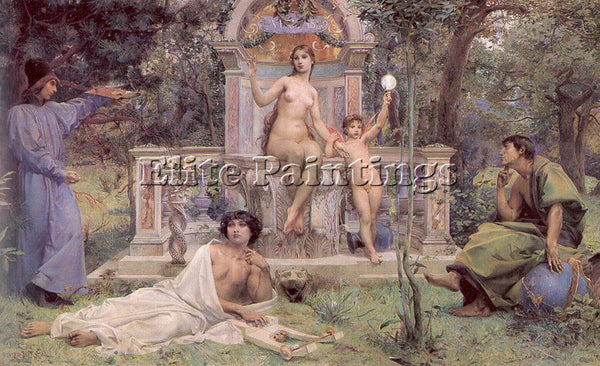 FRENCH MERSON LUC OLIVIER FRENCH 1846 1920 ARTIST PAINTING REPRODUCTION HANDMADE