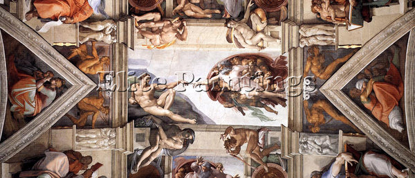 MICHELANGELO CEILING OF THE SISTINE CHAPEL DETAIL1 ARTIST PAINTING REPRODUCTION