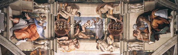 MICHELANGELO CEILING OF THE SISTINE CHAPEL DETAIL2 ARTIST PAINTING REPRODUCTION