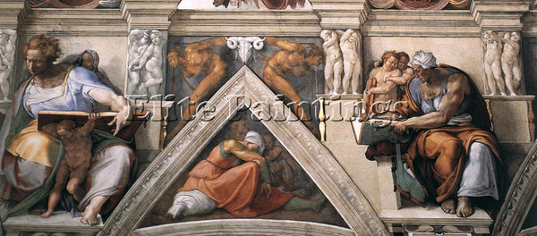 MICHELANGELO CEILING OF THE SISTINE CHAPEL DETAIL3 ARTIST PAINTING REPRODUCTION