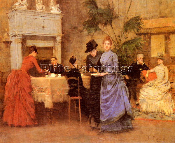 FRANCISCO MIRALLES AFTERNOON TEA ARTIST PAINTING REPRODUCTION HANDMADE OIL REPRO