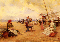 FRANCISCO MIRALLES THE ARTIST SKETCHING ON A BEACH ARTIST PAINTING REPRODUCTION
