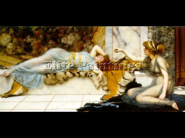 JOHN WILLIAM GODWARD MISCHIEF AND REPOSE 1895 ARTIST PAINTING REPRODUCTION OIL