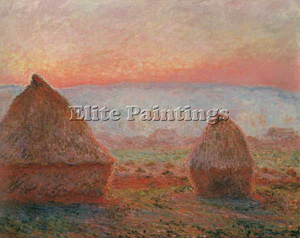 CLAUDE MONET HAYSTACKS AT GIVERNY THE EVENING SUN 1888 CAT20 ARTIST PAINTING OIL
