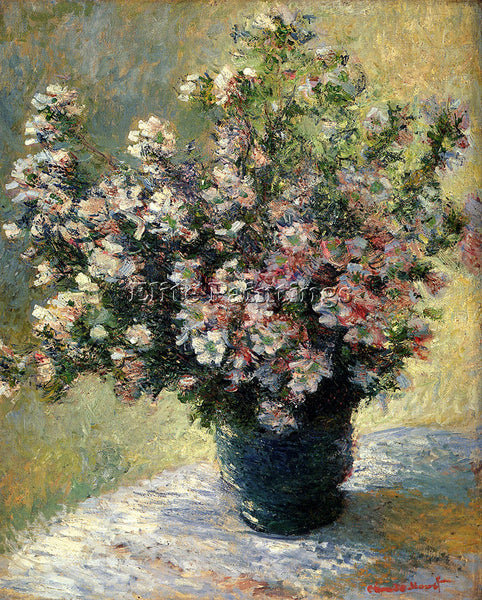 CLAUDE MONET VASE OF FLOWERS ARTIST PAINTING REPRODUCTION HANDMADE CANVAS REPRO