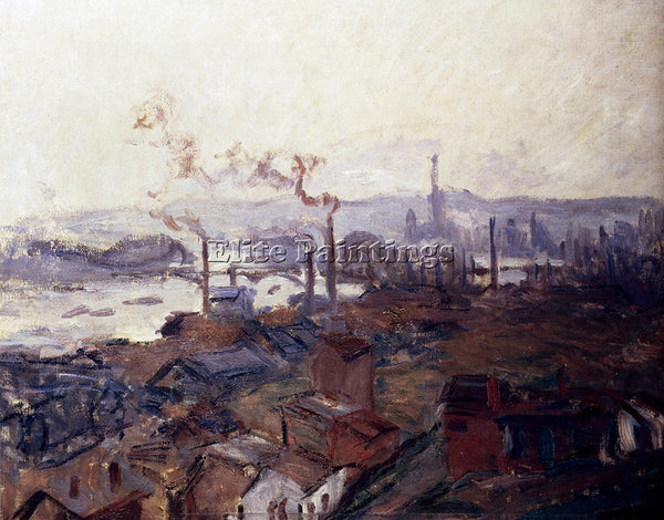 CLAUDE MONET GENERAL VIEW OF ROUEN FROM ST CATHERINES BANK ARTIST PAINTING REPRO