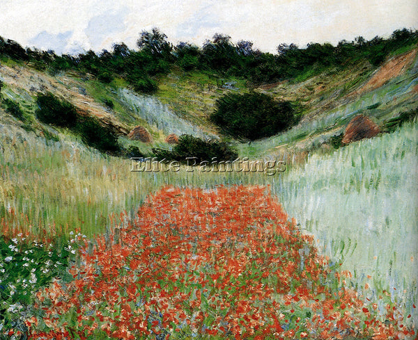 CLAUDE MONET POPPY FIELD IN A HOLLOW NEAR GIVERNY 1885 ARTIST PAINTING HANDMADE