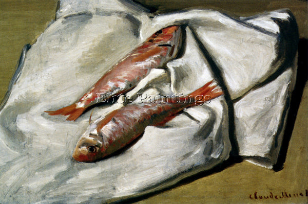 CLAUDE MONET RED MULLET ARTIST PAINTING REPRODUCTION HANDMADE CANVAS REPRO WALL
