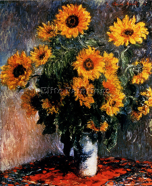 CLAUDE MONET SUNFLOWERS ARTIST PAINTING REPRODUCTION HANDMADE CANVAS REPRO WALL