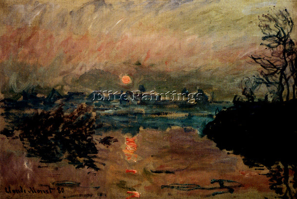 CLAUDE MONET SUNSET ARTIST PAINTING REPRODUCTION HANDMADE CANVAS REPRO WALL DECO