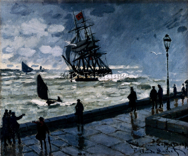 CLAUDE MONET THE JETTY AT LE HAVRE BAD WEATHER 1870 ARTIST PAINTING REPRODUCTION