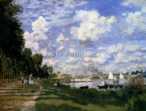 CLAUDE MONET THE MARINA AT ARGENTEUIL ARTIST PAINTING REPRODUCTION HANDMADE OIL