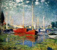 CLAUDE MONET THE RED BOATS ARGENTEUIL ARTIST PAINTING REPRODUCTION HANDMADE OIL
