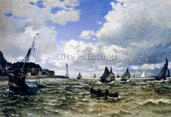 CLAUDE MONET THE SEINE ESTUARY AT HONFLUER ARTIST PAINTING REPRODUCTION HANDMADE