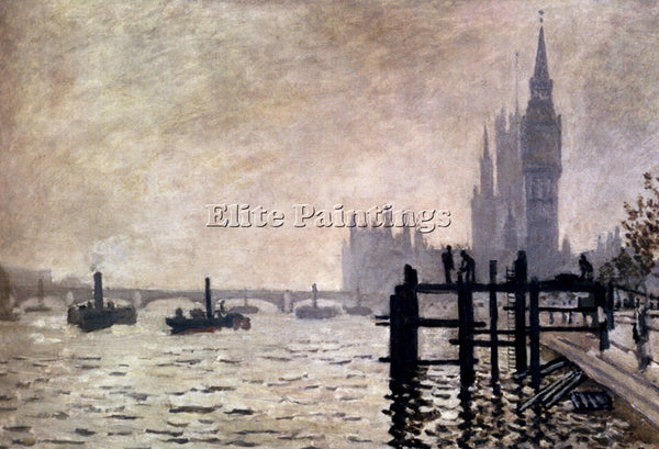CLAUDE MONET THE THAMES AND THE HOUSES OF PARLIAMENT ARTIST PAINTING HANDMADE