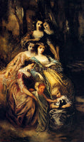ADOLPHE MONTICELLI EMPRESS EUGENIE AND HER ATTENDANTS ARTIST PAINTING HANDMADE