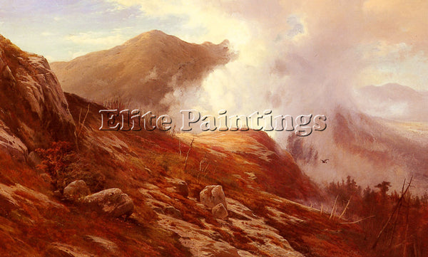 AMERICAN MORAN EDWARD HALF WAY UP MT WASHINGTON ARTIST PAINTING REPRODUCTION OIL