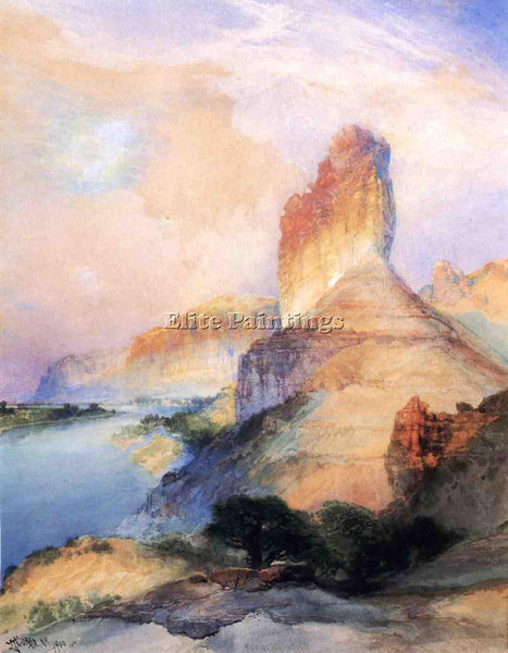 THOMAS MORAN CASTLE BUTTE GREEN RIVER WYOMING ARTIST PAINTING REPRODUCTION OIL