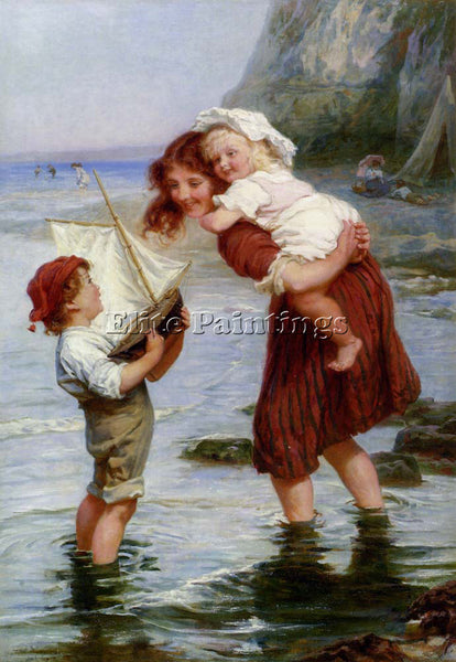 FREDERICK MORGAN AT SCARBOROUGH ARTIST PAINTING REPRODUCTION HANDMADE OIL CANVAS