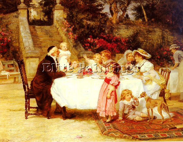 FREDERICK MORGAN HIS FIRST BIRTHDAY ARTIST PAINTING REPRODUCTION HANDMADE OIL