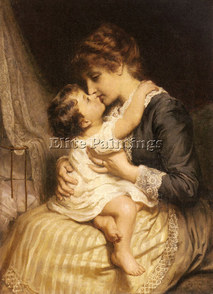 FREDERICK MORGAN MOTHERLY LOVE ARTIST PAINTING REPRODUCTION HANDMADE OIL CANVAS
