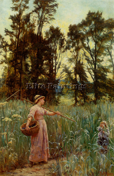 FREDERICK MORGAN NOT FAR TO GO ARTIST PAINTING REPRODUCTION HANDMADE OIL CANVAS