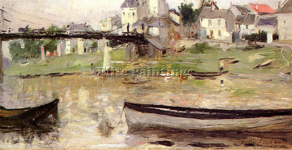 BERTHE MORISOT BOATS ON THE SEINE ARTIST PAINTING REPRODUCTION HANDMADE OIL DECO