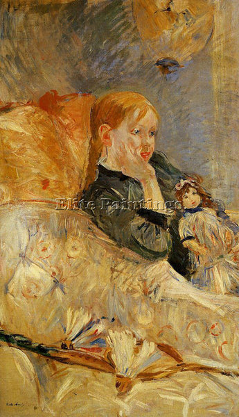MORISOT BERTHE LITTLE GIRL WITH A DOLL ARTIST PAINTING REPRODUCTION HANDMADE OIL