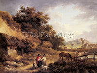 GEORGE MORLAND WAYSIDE GOSSIPS ARTIST PAINTING REPRODUCTION HANDMADE OIL CANVAS