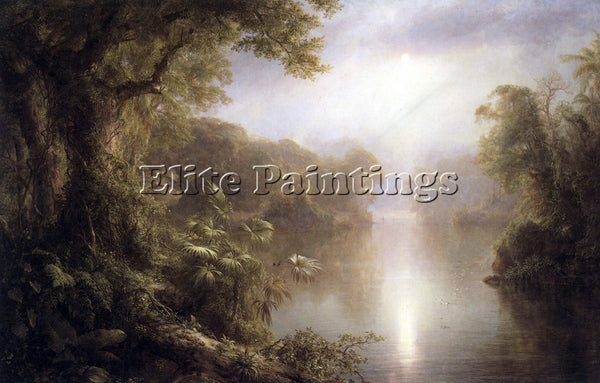 HUDSON RIVER MORNING IN THE TROPICS BY FREDERICK EDWIN CHURCH PAINTING HANDMADE