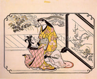 JAPANESE MORONOBU HISHIKAWA JAPANESE APPROX 1618 1694 ARTIST PAINTING HANDMADE