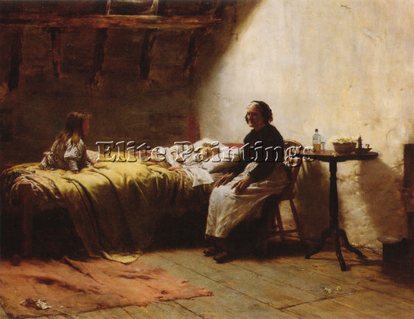 WALTER LANGLEY MOTHERLESS ARTIST PAINTING REPRODUCTION HANDMADE OIL CANVAS REPRO