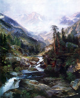 HUDSON RIVER MOUNTAIN OF THE HOLY CROSS BY THOMAS MORAN ARTIST PAINTING HANDMADE