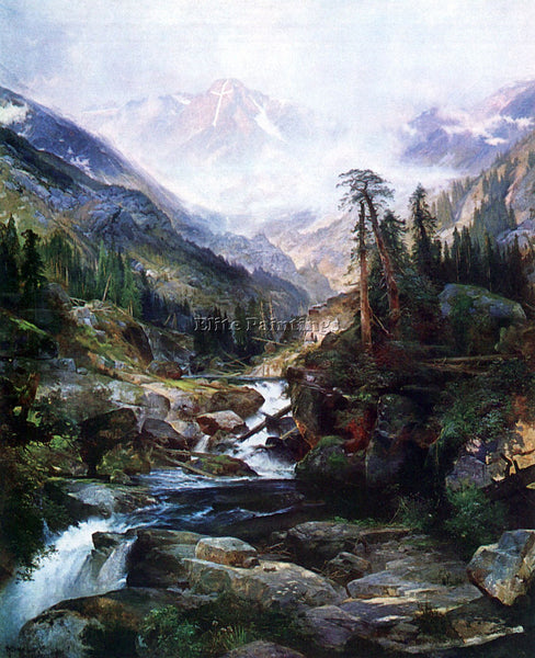 HUDSON RIVER MOUNTAIN OF THE HOLY CROSS BY THOMAS MORAN ARTIST PAINTING HANDMADE