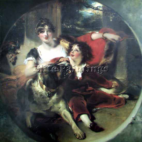 SIR THOMAS LAWRENCE MRS MAGUIRE AND HER SON  ARTIST PAINTING HANDMADE OIL CANVAS