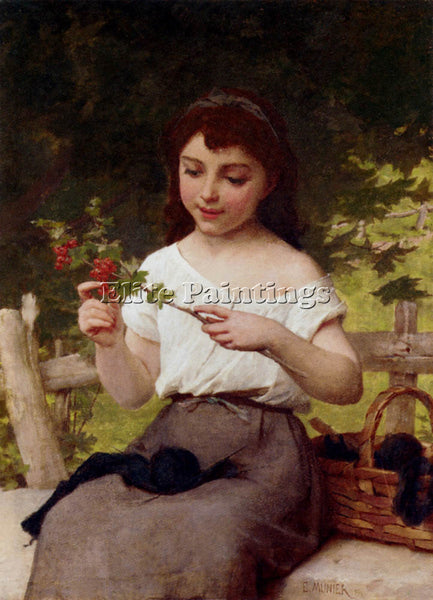 EMILE MUNIER A SPRIG OF FLOWERS ARTIST PAINTING REPRODUCTION HANDMADE OIL CANVAS