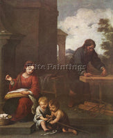 BARTOLOME ESTEBAN MURILLO HOLY FAMILY WITH THE INFANT ST JOHN PAINTING HANDMADE
