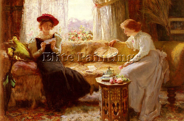 BRITISH MUSCHAMP FRANCIS SYDNEY FORTUNE TELLING ARTIST PAINTING REPRODUCTION OIL