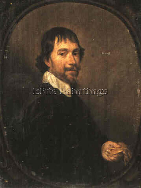 JAN MYTENS A PORTRAIT OF A MAN HOLDING A GLOVE ARTIST PAINTING REPRODUCTION OIL