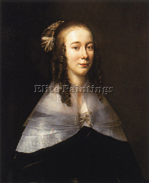 JAN MYTENS PORTRAIT OF A LADY WEARING A BLACK DRESS AND A WHITE COLLAR PAINTING