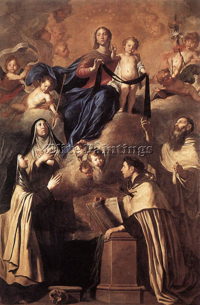 ITALIAN NOVELLI PIETRO OUR LADY OF MOUNT CARMEL ARTIST PAINTING REPRODUCTION OIL