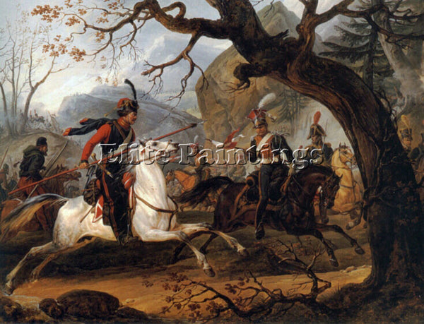 HORACE VERNET NAPOLEONIC BATTLE IN THE ALPS ARTIST PAINTING HANDMADE OIL CANVAS